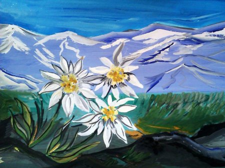 Эдельвейс живопись