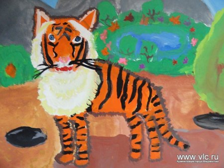 Рисование тигр в детском саду