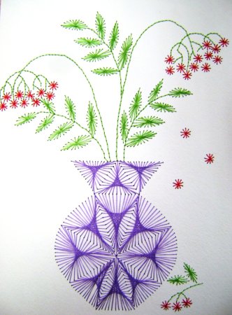 Ежик ниткография