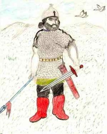 Детские рисунки древнерусские воины защитники