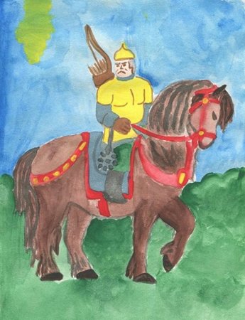 Богатырь раскраска для детей