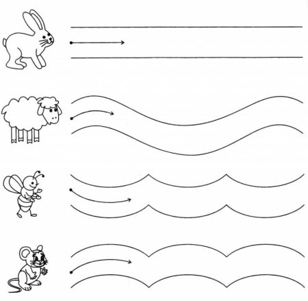 Графомоторные дорожки для малышей 4 года
