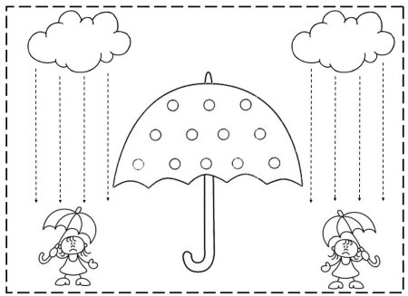 Прописи для малышей дождик
