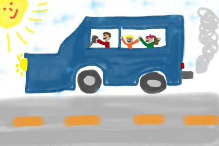 Детский рисунок автомобиля