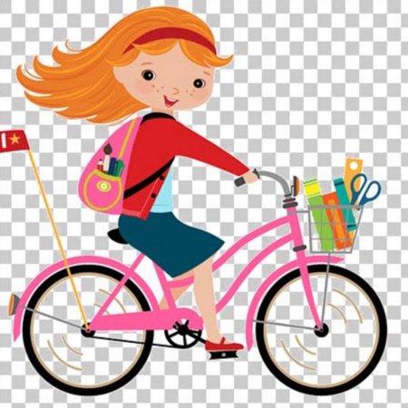 Девочка едет на велосипеде