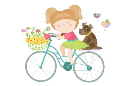 Девочка на велосипеде рисунок