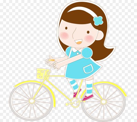Девочка на велосипеде мультяшная