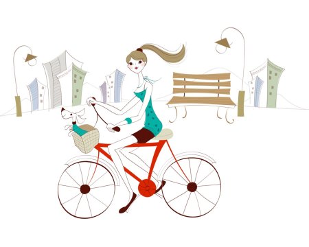 Прогулка на велосипеде рисунок