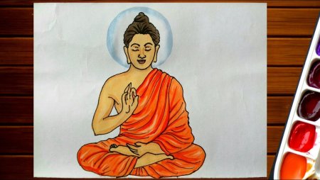 Рисунок буддизм легкий для детей