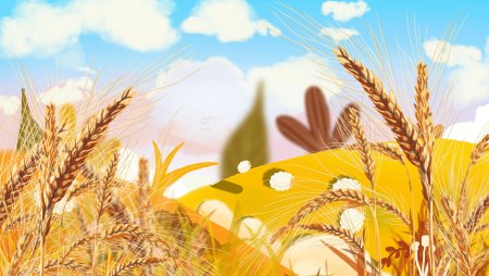 Рисование хлебное поле