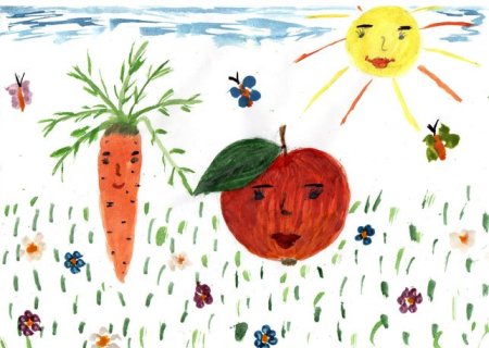 Рисование витамины для здоровья в старшей группе