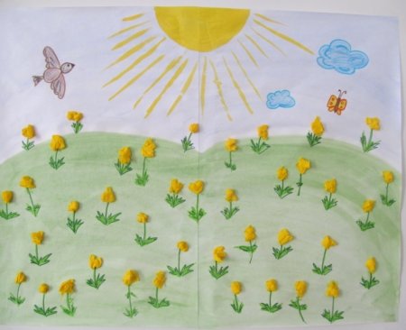 Рисование лето средняя группа