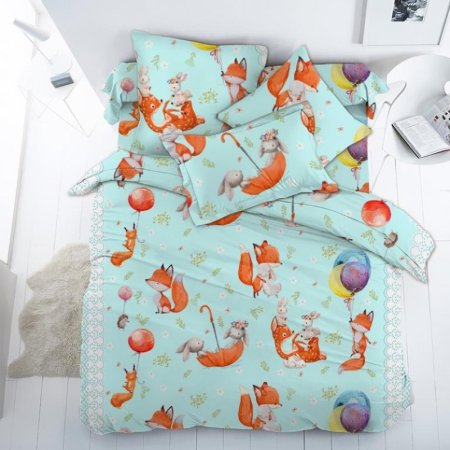 Постельное белье 1,5 с лисичками детское Eco Cotton