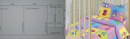 Раскрой детского постельного белья в кроватку