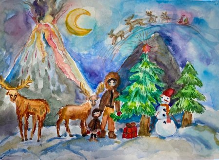 Детские рисунки к новому году