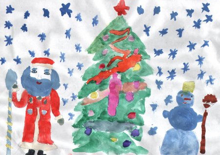Рисование для детей праздник новый год