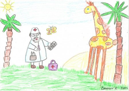 Айболит Чуковский рисунок детский