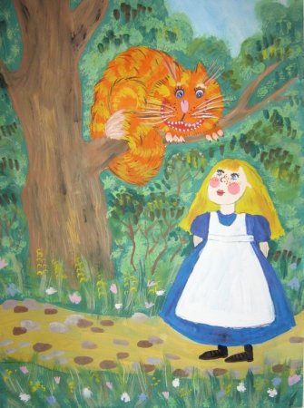 Алиса в стране чудес рисунок детский