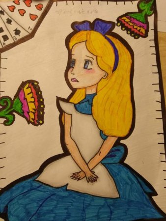Алиса в стране чудес нарисовать