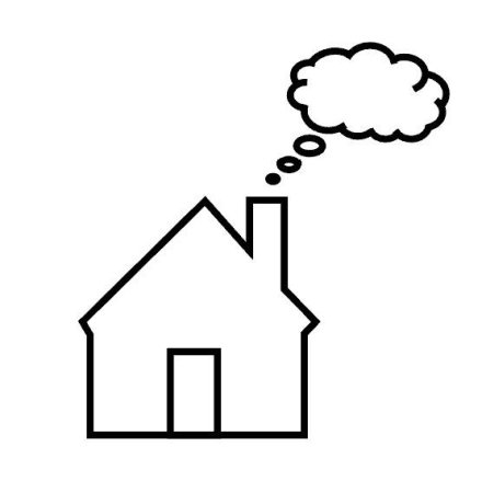 Дом с трубой и дымом