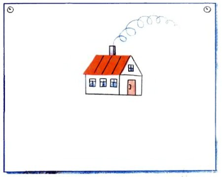 Домик с трубой рисунок