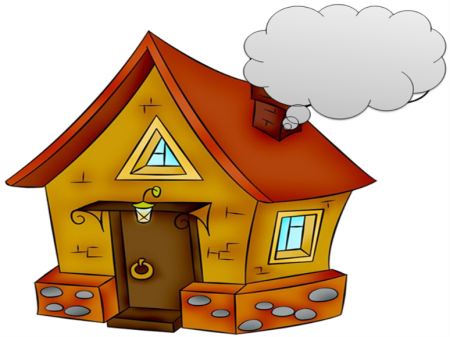 Дом с трубой и дымом