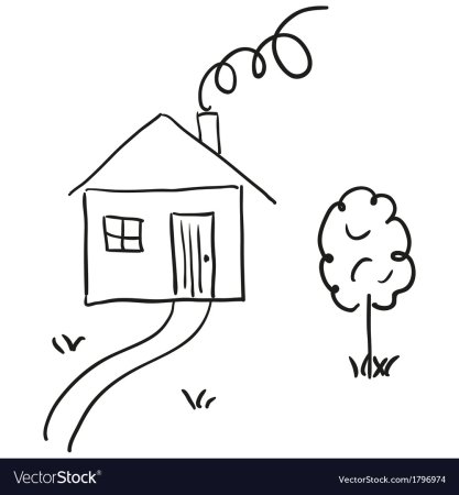 Нарисовать зимний домик