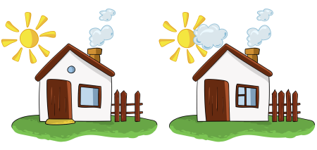 Рисование домик с трубой