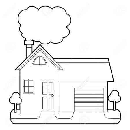 Домик раскраска для детей