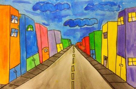 Линейная перспектива улица 6 класс