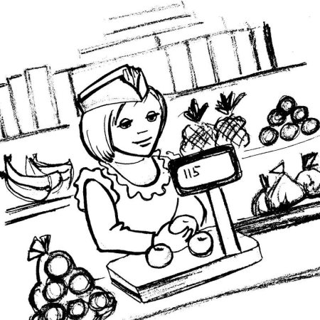 Раскраска профессии продавец