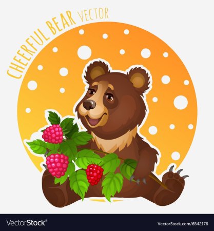 Медведь с корзинкой ягод