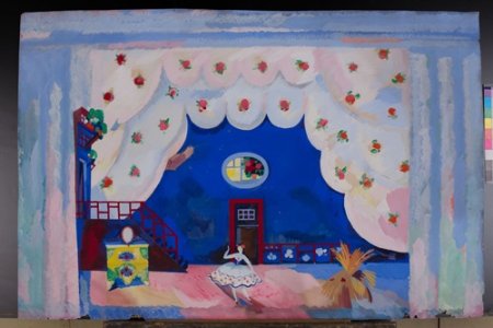 Сцена с декорациями рисунок