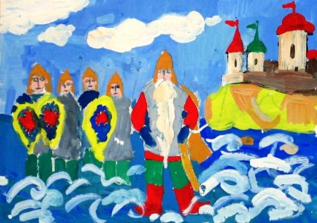 33 Богатыря рисунок детский