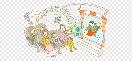 Дети в кинотеатре иллюстрация