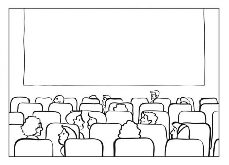 Раскраска кинотеатр