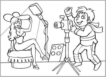 Раскраска профессия фотограф