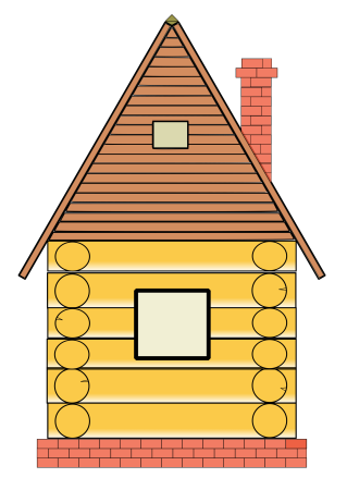 Мультяшный деревянный домик