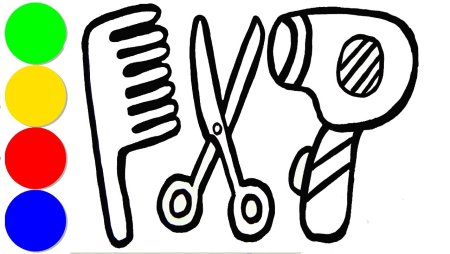Иллюстрации парикмахерские принадлежности