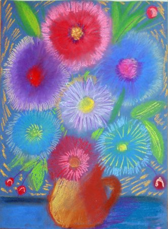 Детские рисунки пастелью