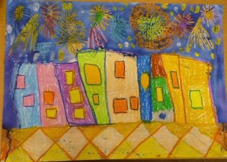 Рисование восковыми мелками для детей