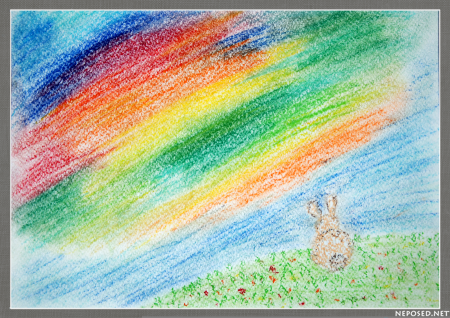 Рисования пастелью плашмя