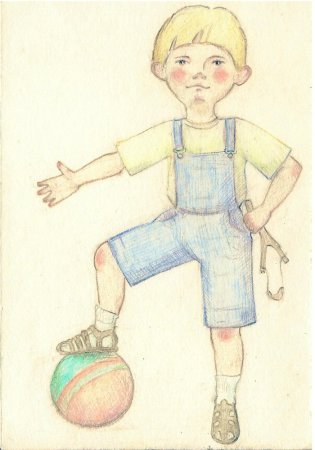 Дошкольник на прозрачном фоне