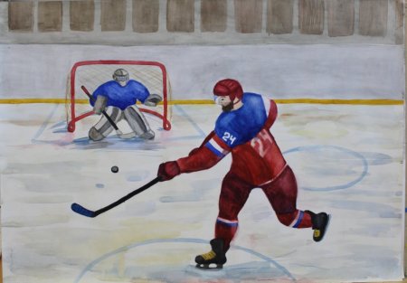 Рисунок на тему хоккей для детей