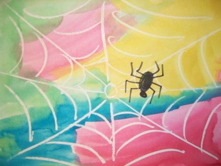 Рисование паутинки детьми