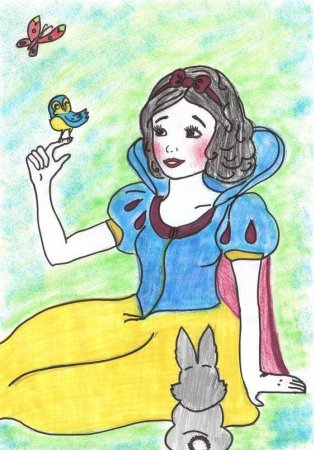Детские рисунки Белоснежка