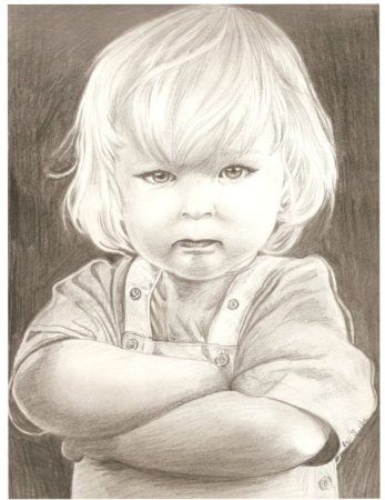 Детские портреты карандашом