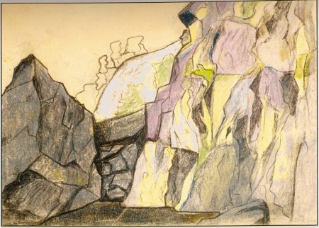 Горный пейзаж раскраска