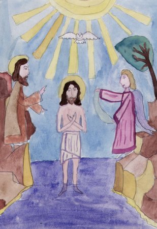 Рисование детей на тему крещение