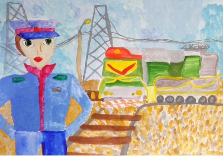 Машинист рисунок детский